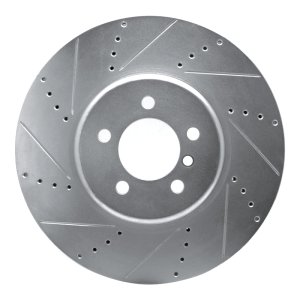 BMW 340I Brake Rotor (1) - Front Left - R1 Concepts - Drilled & Slotted - Silver - `13-`20